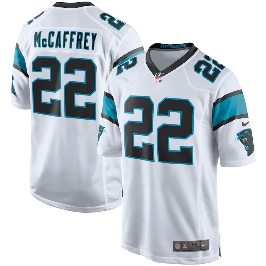 Men Carolina Panthers 22 Christian McCaffrey Nike White Game NFL Jersey